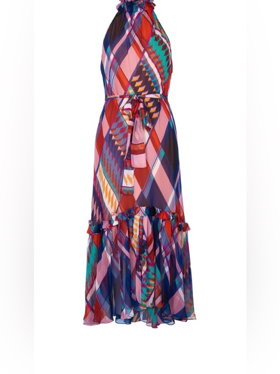 Diane Von Furstenberg Dresses & Skirts - Multicolor Printed Maxi Dress with Waist Tie